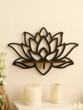 Axyaa Lotus Wood Corner Shelf Crystal Stone Essential Oil Organizer Home Decor