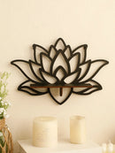 Axyaa Lotus Wood Corner Shelf Crystal Stone Essential Oil Organizer Home Decor