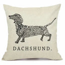Axyaa Christmas Sausage Style Cushion Cover | Festive Dog Decorative Pillow Cover 45x45cm