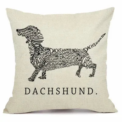 Axyaa Christmas Sausage Style Cushion Cover | Festive Dog Decorative Pillow Cover 45x45cm