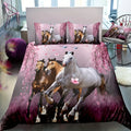Axyaa Soft and Breathable Horse Duvet Cover Set for Bedroom and Dormitory