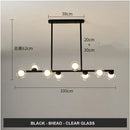 Axyaa Glass Ball Chandelier Suspension for Dining Room, Kitchen, Office - Modern Design