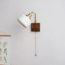 Axyaa Ceramic Copper LED Wall Lamps with Pull Chain Switch for Home Decor