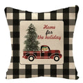 Axyaa Christmas Grid Linen Cushion Cover 45X45CM