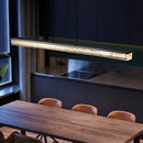 Axyaa Crystal LED Linear Pendant Lamp for Kitchen Dining Office - Modern Design