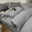 Axyaa Wrinkle Yarn Bedding Set: Duvet Cover, Pillowcase, Sheet Set for Twin King