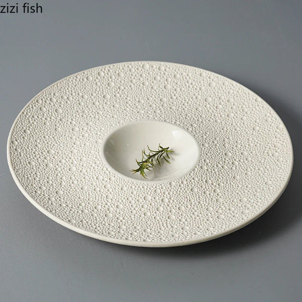 Axya Ceramics Dinner Plate Round Specialty Tableware Steak Soup Pasta Dish