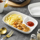 Axyaa Stone Pattern Ceramic Serving Plate Set - Restaurant Tableware