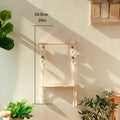 Axyaa Macrame Floating Shelf with Sticks - Boho Home Decor & Plant Display