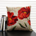 Axyaa Retro Flowers Pattern Cushion Cover - European & American Style Pillow Case