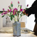 Axyaa Ceramic Hexagonal Jars, Handcrafted Chinese-Style Vases, Wabi-Sabi Living Room Decor
