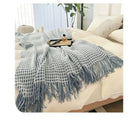 Axyaa Plaid Tassels Bed Runner for Bedroom & Hotel End Decor