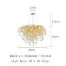 Axyaa Gold Glass Chandelier Pendant Lamp for Home Decor Lighting