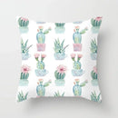 Axyaa Cactus Flower Succulent Plant Pillow Cover - Home Decorative Cushion Cover
