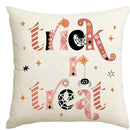 Axyaa Cute Ghost Halloween Pink Throw Pillow Cover 40X40cm