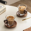 Axyaa Glass Coffee Cup Set with Coaster, Milk Cup, Tea Cup, Latte Cup