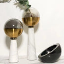 Axyaa Glass Marble Vase for Flowers and Hydroponic Arrangements
