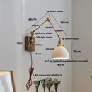 Axyaa Wood LED Wall Sconce Modern Rotatable 2 Arms Stair Light