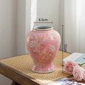 Axyaa Chinese Style Blue & White Porcelain Vase Pink Pot Retro Jars Flower Vase