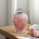 Axyaa Chinese Style Blue & White Porcelain Vase Pink Pot Retro Jars Flower Vase