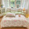 Axyaa Floral Printed Cotton Duvet Cover - Luxury Bedding with Zipper Closure