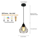Axyaa Industrial Black Pendant Light Fixture, E27 Base for Hallway and Balcony