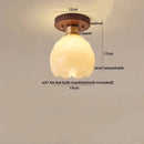 Axyaa Walnut Copper LED Ceiling Lights Modern Home Lighting