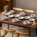 Axyaa Light-Grey Stoneware Plates Set - Dinnerware Set with Plates, Dessert, Bowls