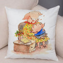 Axyaa Cartoon Pig Cushion Cover 45x45cm Super Soft Short Plush Pillowcase