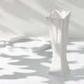Axyaa White Ceramic Vase - Nordic Classic Decor for Living Room & Dining Room