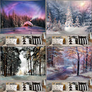 Axyaa Snowy Forest Tapestry Tree Wall Hanging for Home Decor