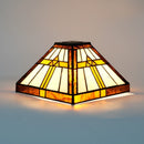Axyaa Vintage Square Stained Glass Lampshade for Table, Pendant, Floor Lamps