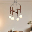 Axyaa Wooden Multi Head Pendant Light - Nordic Minimalist Style
