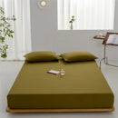 Axyaa Cotton Fitted Sheet - Solid Color, Anti-slip, Adjustable Mattress Cover