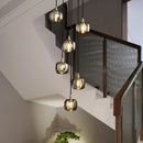 Axyaa Luxury Crystal Rotating Staircase Pendant Lamp - Modern Design