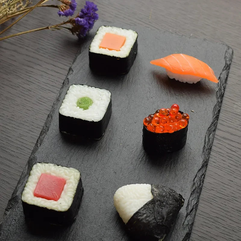 Axya Slate Stone Square Dish for Sushi, Steak, BBQ, Pizza - 16 Word Limit