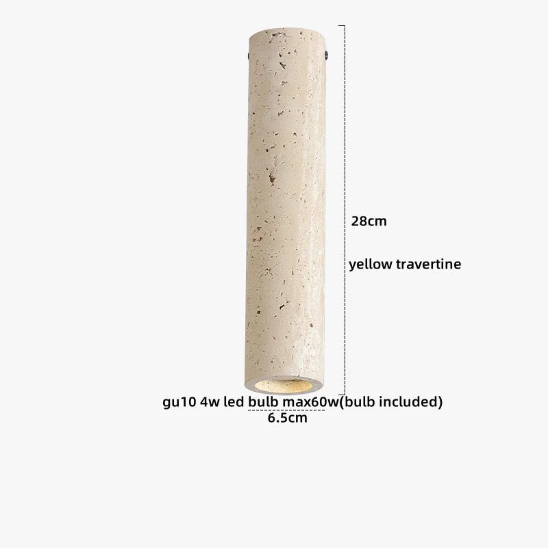 Axyaa Acryl Travertine LED Ceiling Light - Natural Stone Modern Ceiling Lamp
