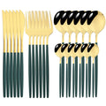 Axyaa Stainless Steel Silverware Set - 24Pcs Dinnerware Cutlery Flatware Kitchen Tableware