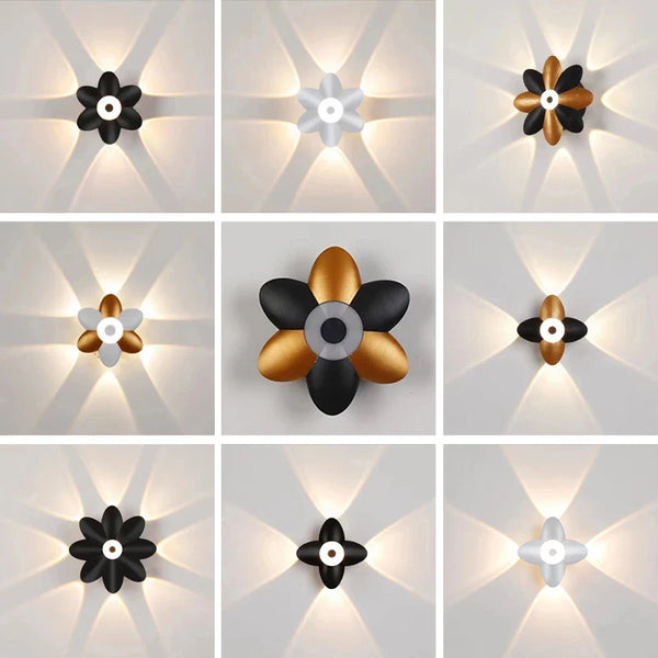 Axyaa Modern Lotus-Shaped LED Wall Lights for Stairs, Bedside, and Aisle Decor