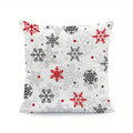 Axyaa Christmas Snowflakes & Pine Trees Cushion Cover for Sofa, Bedroom, Car