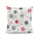 Axyaa Christmas Snowflakes & Pine Trees Cushion Cover for Sofa, Bedroom, Car