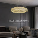 Axyaa Luxury Gold LED Crystal Chandeliers for Living & Dining Room