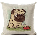 Axyaa French Bulldog Print Linen Throw Pillowcase for Home and Car Decor