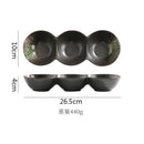 Axyaa Ceramic Three Grid Plate Set - Restaurant Snack Sushi Appetizer Seasoning Molecular Cuisine