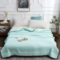 Axyaa Thin Stripe Lightweight Comforter - Full Queen, Breathable Quilt Blanket