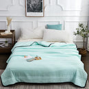 Axyaa Thin Stripe Lightweight Comforter - Full Queen, Breathable Quilt Blanket