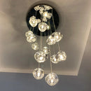 Axyaa Modern Crystal Ball LED Chandelier for Stairway, Living Room, and Loft Kitchen Lighting