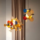 Axyaa Wooden Chandelier: Nordic Bau Pendant Lamp for Kids Room, Dining Room, Shop, or Coffee Decor