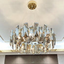 Axyaa Crystal Chandelier: Elegant LED Pendant Light for Luxury Dining Living Kitchen Bedroom