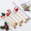 Axyaa Cartoon Santa Claus Spoon & Fork Set in Gift Box